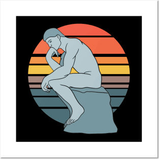 Rodin The Thinker - Vintage Sunrise Edition Posters and Art